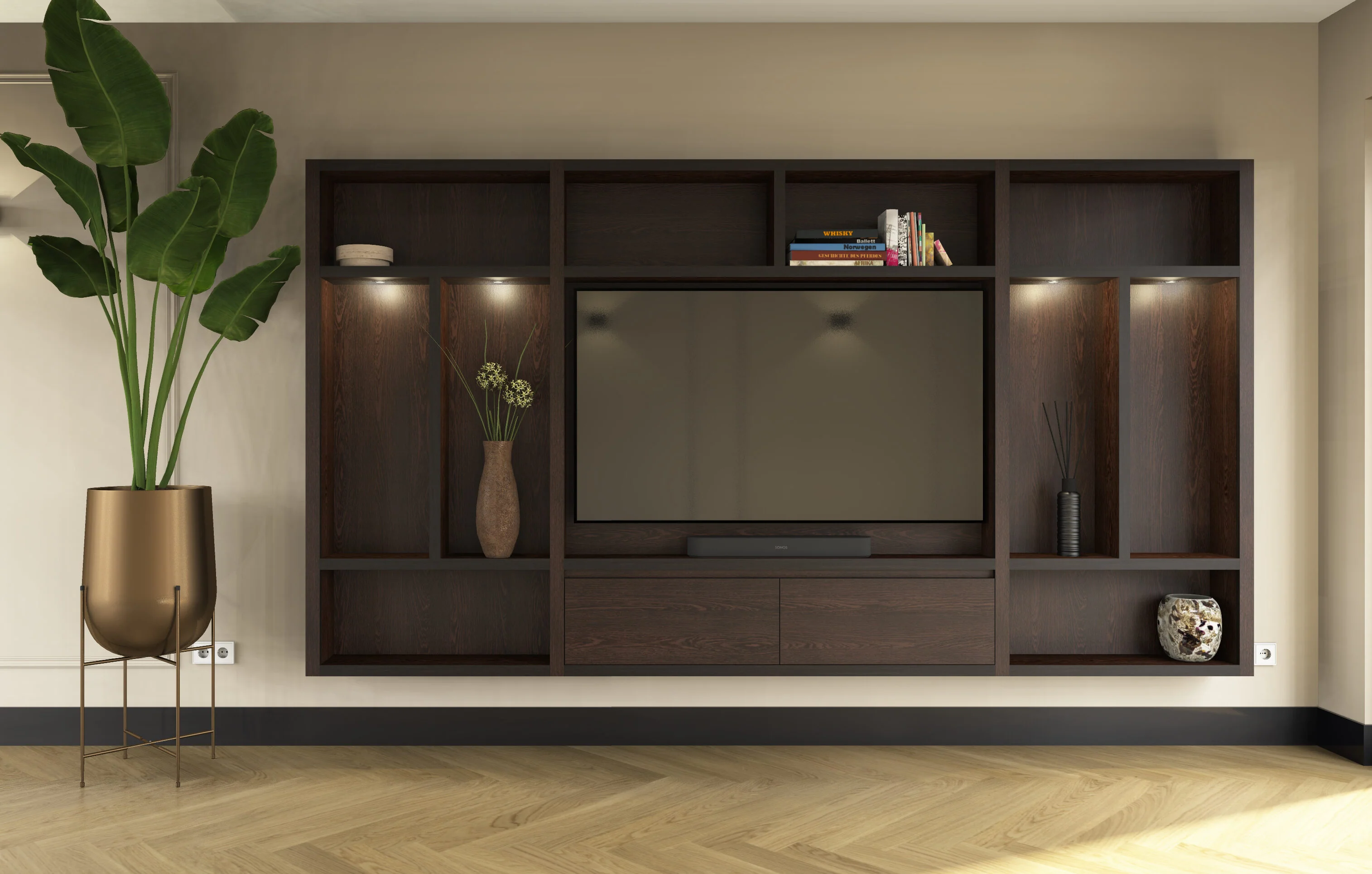 Cinewall Como - Zwevend - Eiken - 2 kleppen - 330 cm - Image 5