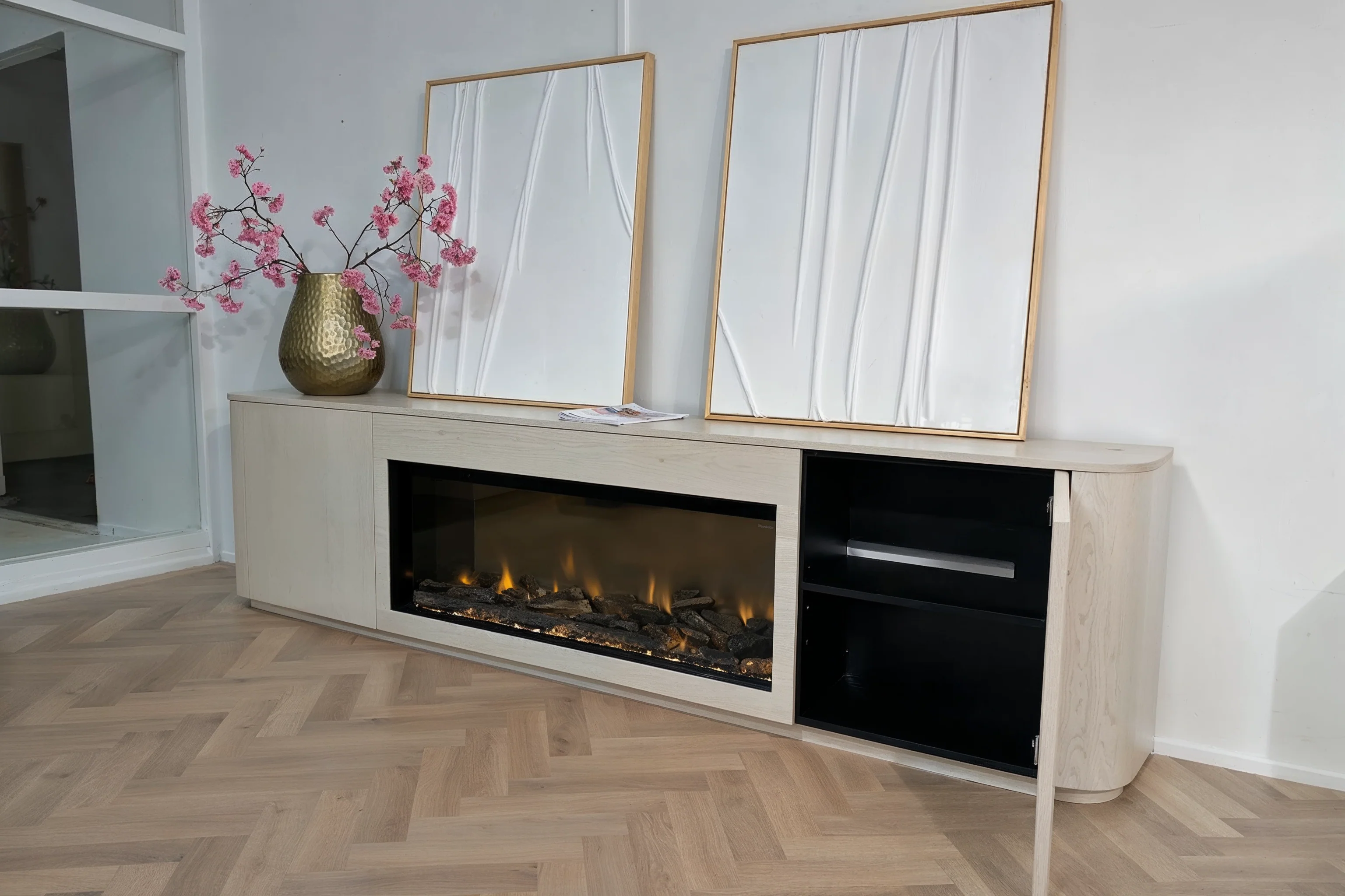 DRESSOIR RUNA - EIKEN - 2 DEUREN - ELEKTRISCHE HAARD - Image 3