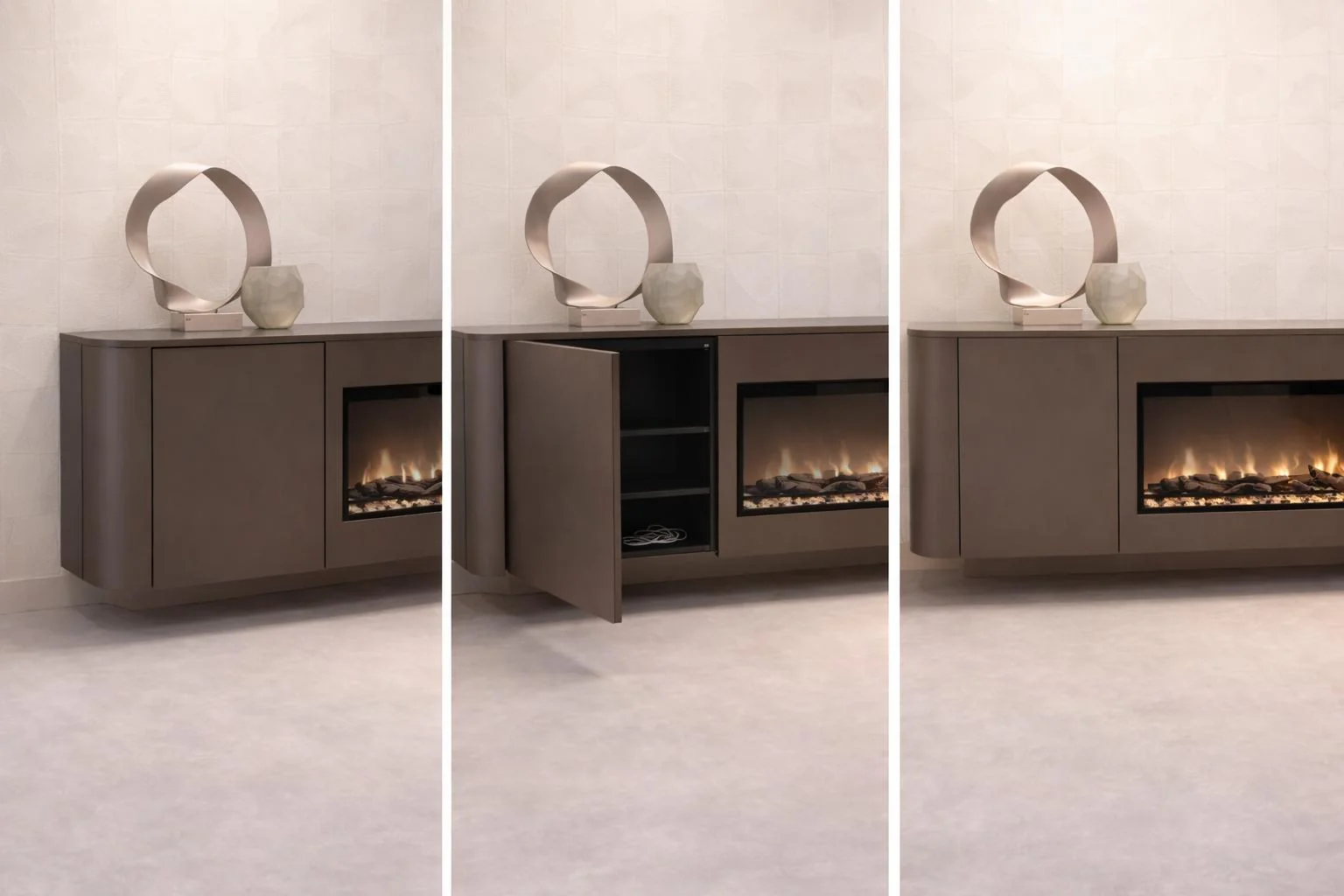 DRESSOIR RUNA - MDF - 2 DEUREN - ELEKTRISCHE HAARD - Image 3