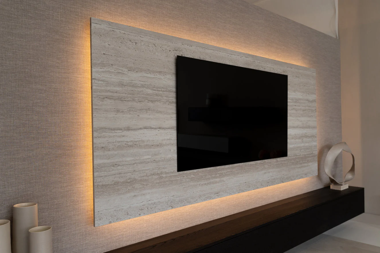Wandpaneel - Travertin - Melamine - TV paneel - Image 4