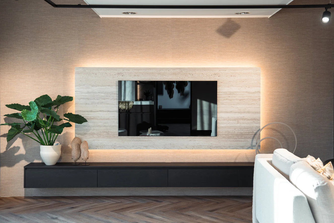 Wandpaneel - Travertin - Melamine - TV paneel - Image 6