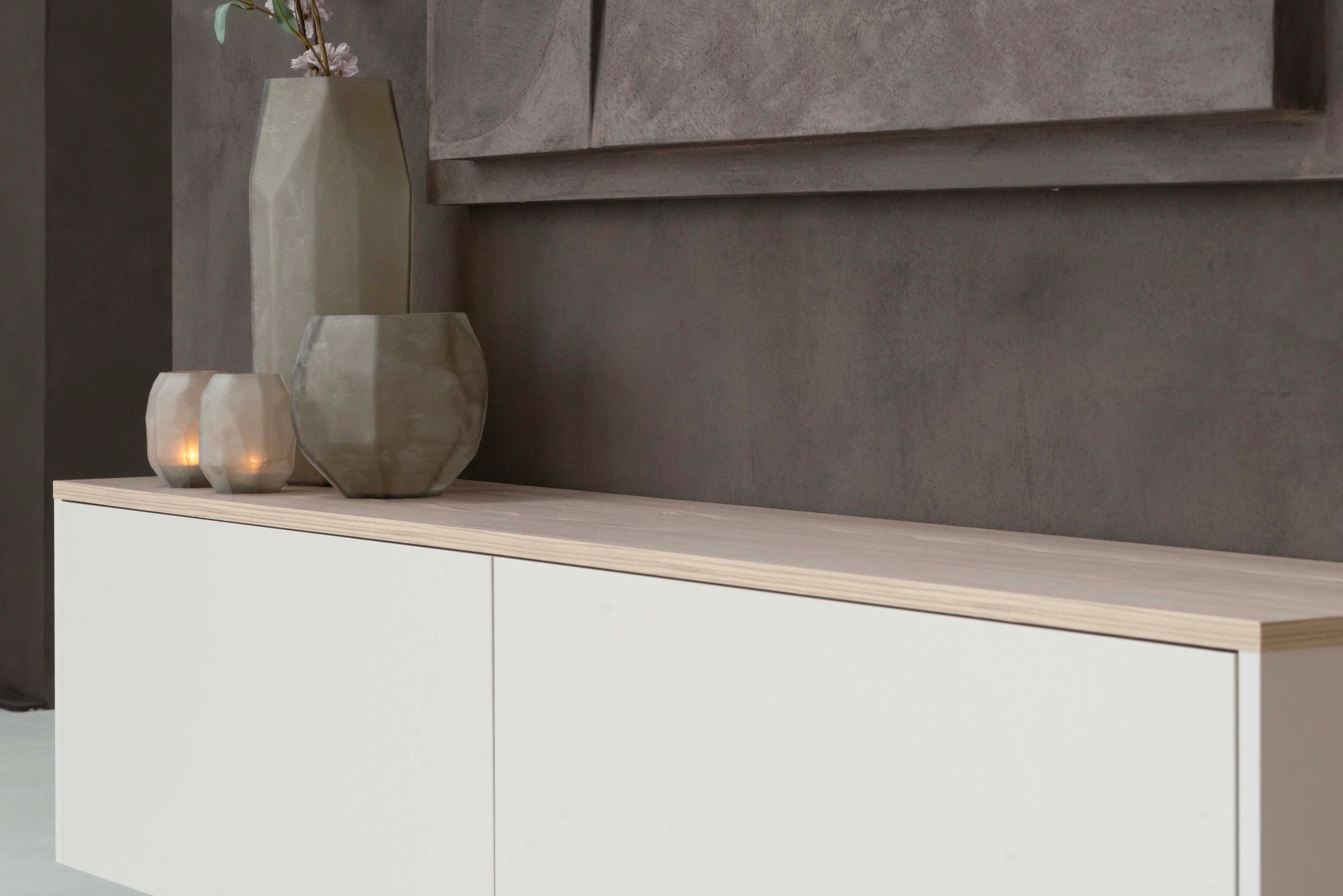 TV-meubel Gregor - Zwevend - Melamine - 2 kleppen - Image 7