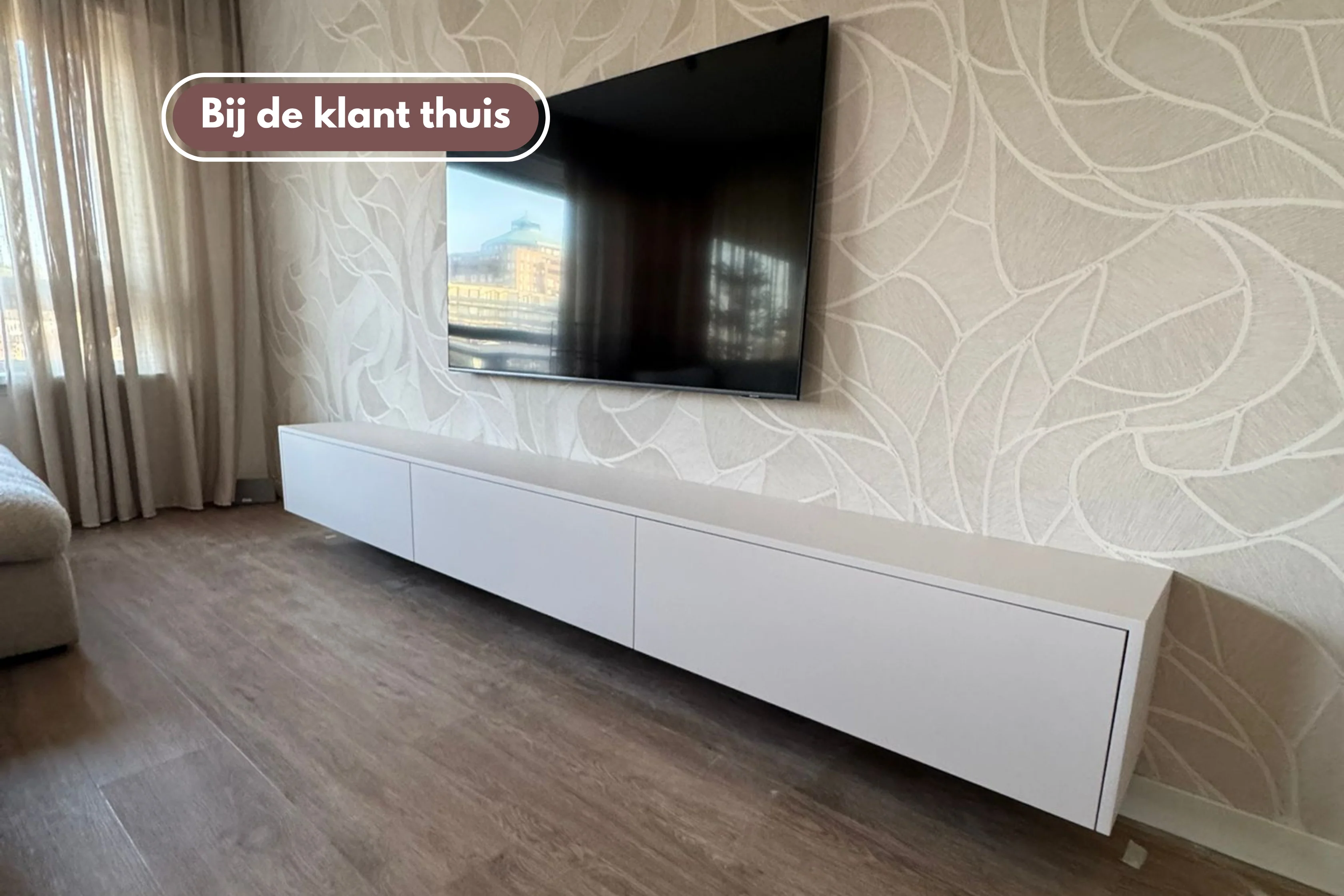 TV-meubel Johnson - Zwevend - MDF - 3 kleppen - Image 3