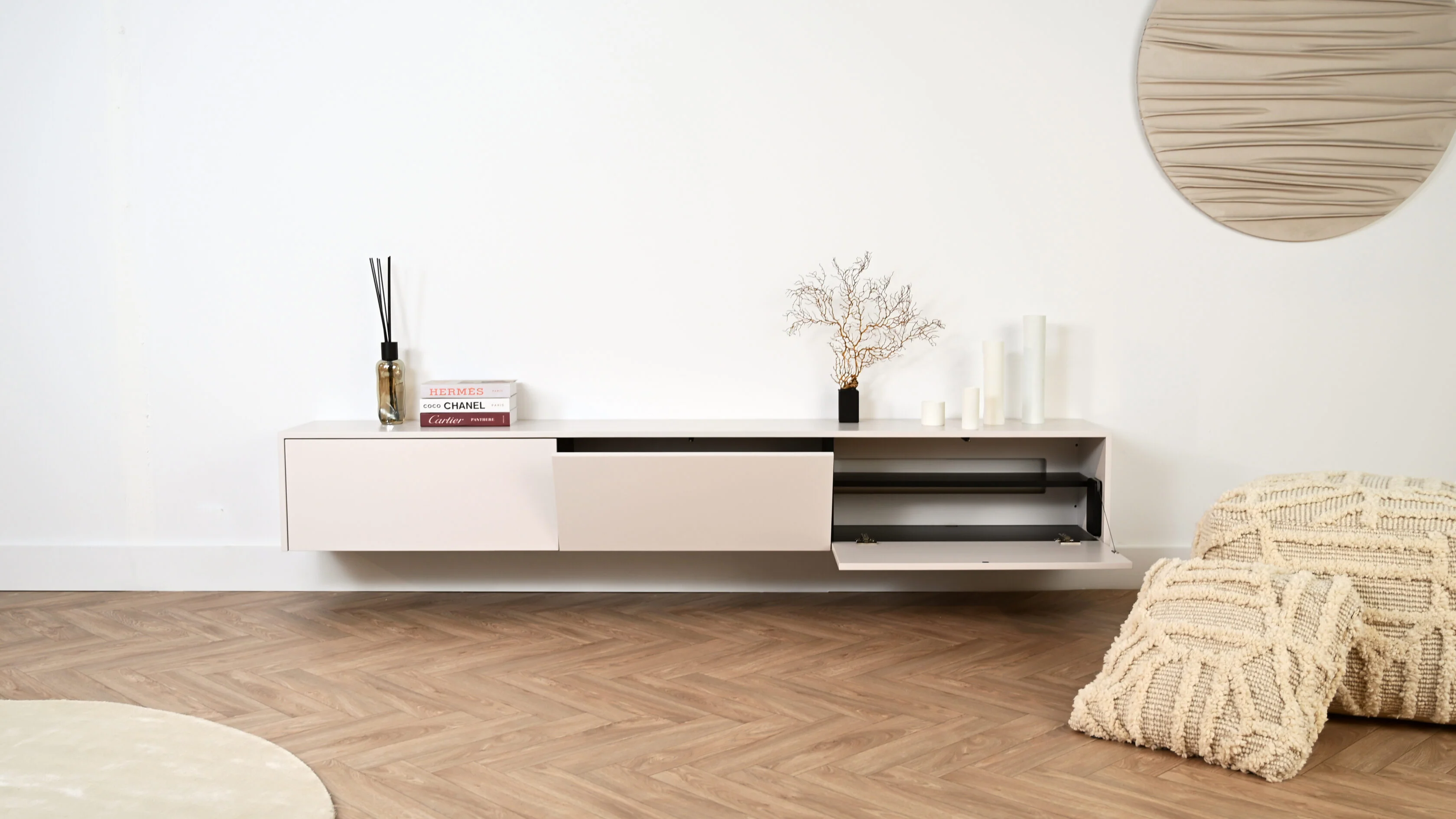 TV-meubel Johnson - Zwevend - MDF - 3 kleppen - Image 4