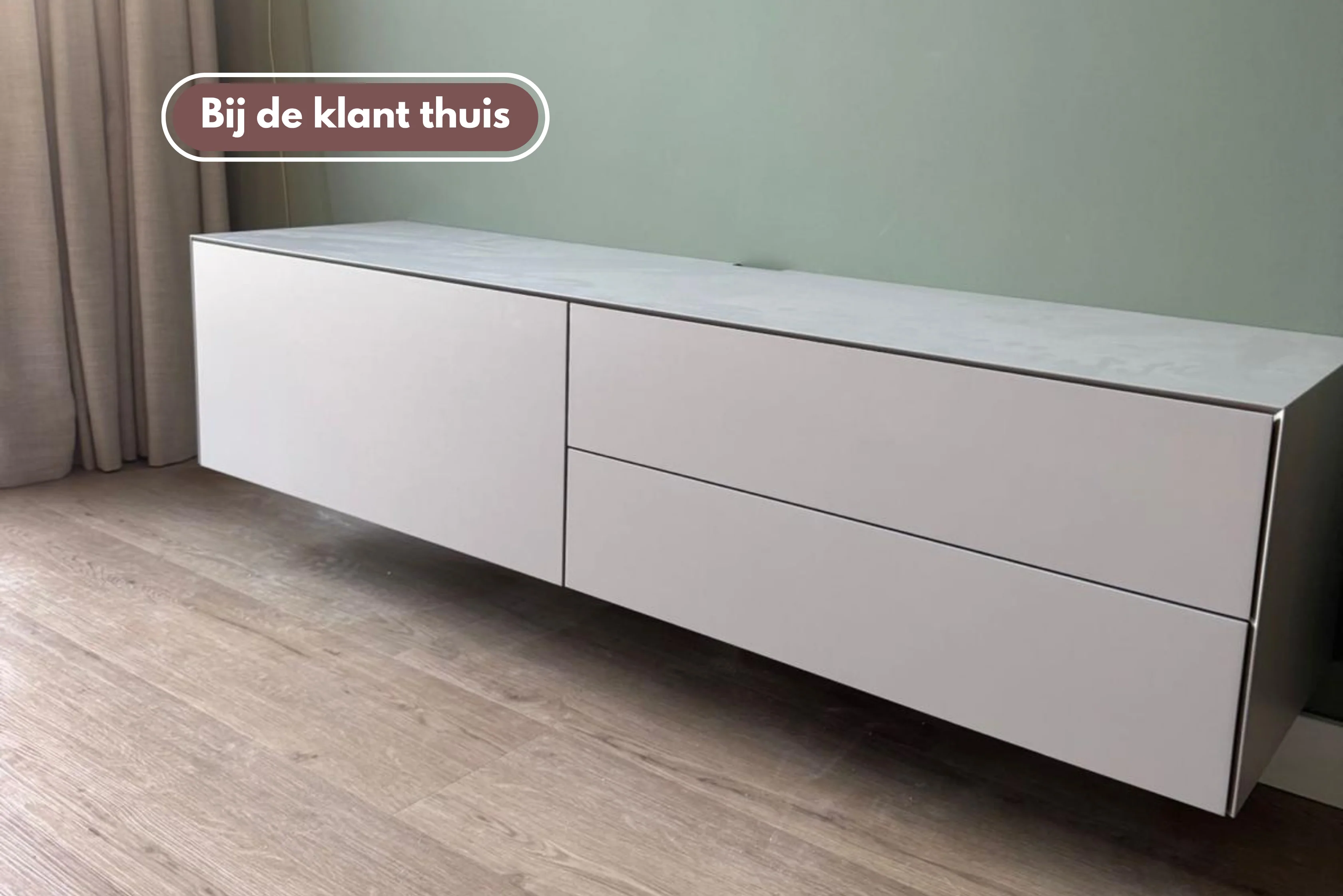 TV-meubel Johnson - Zwevend - MDF - 1 klep - 2 lades - Image 3