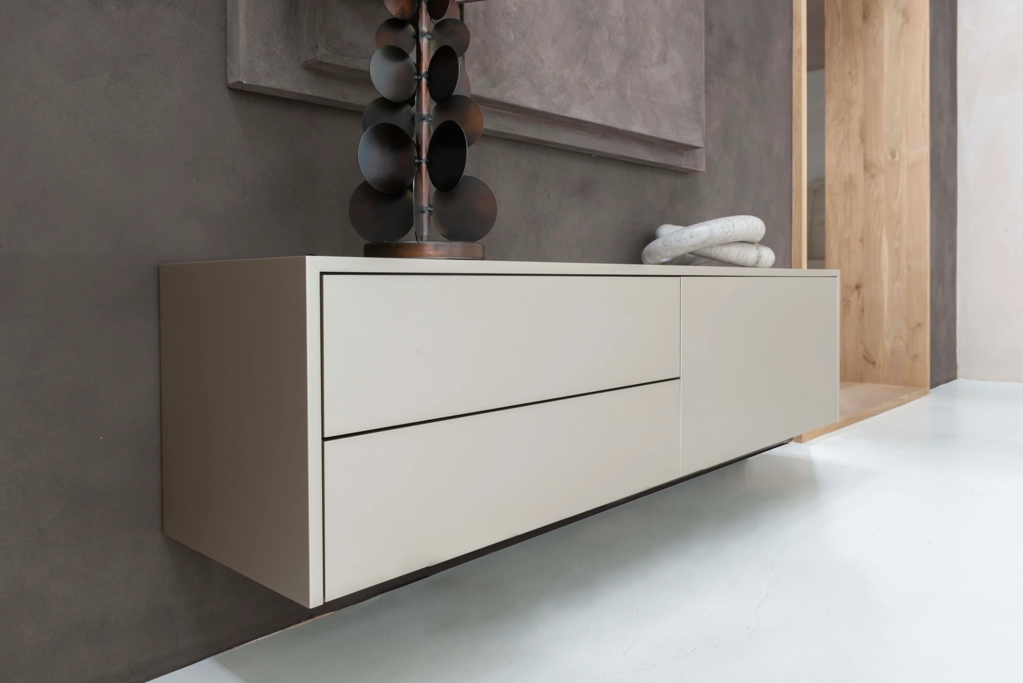 TV-meubel Johnson - Zwevend - MDF - 1 klep - 2 lades - Image 6