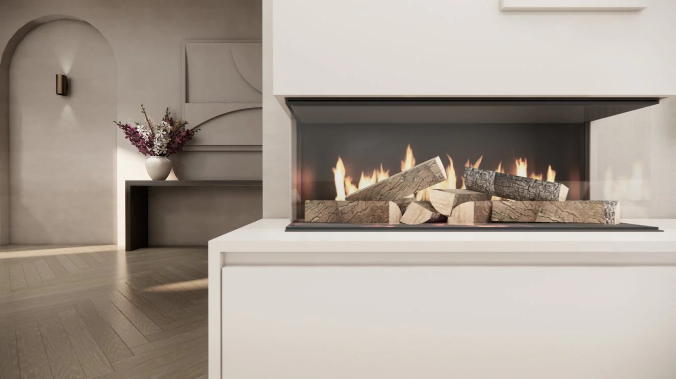 TV-meubel Mason Majestic - Eiken - 3 kleppen - Elektrische haard - Met koof - Image 11