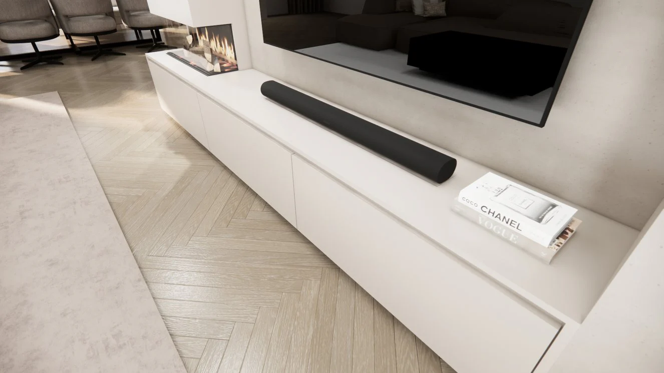TV-meubel Mason Majestic - Eiken - 3 kleppen - Elektrische haard - Met koof - Image 9