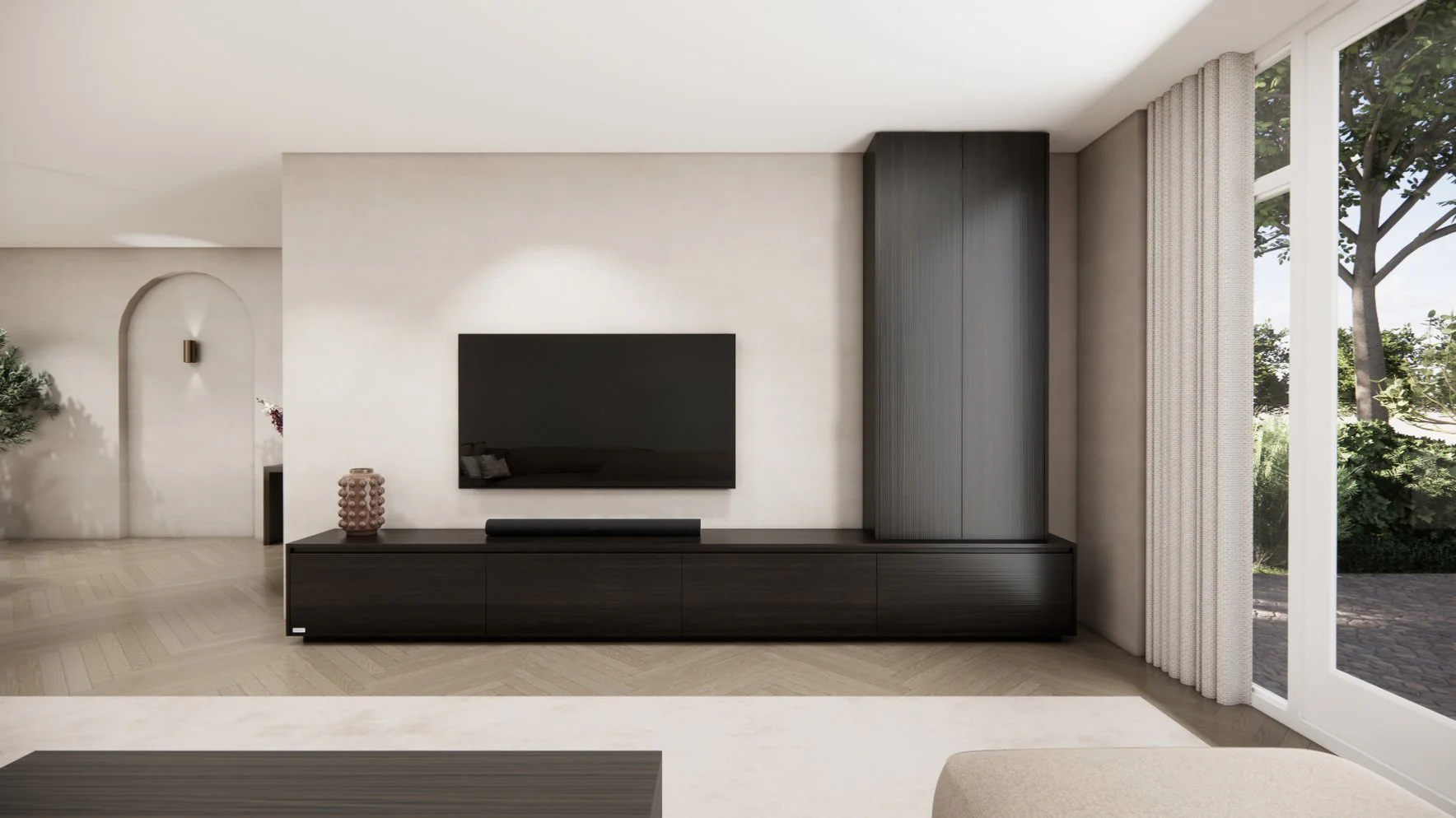 Tv meubel Mason Royal - Eiken - 4 kleppen - Chimney - Image 3