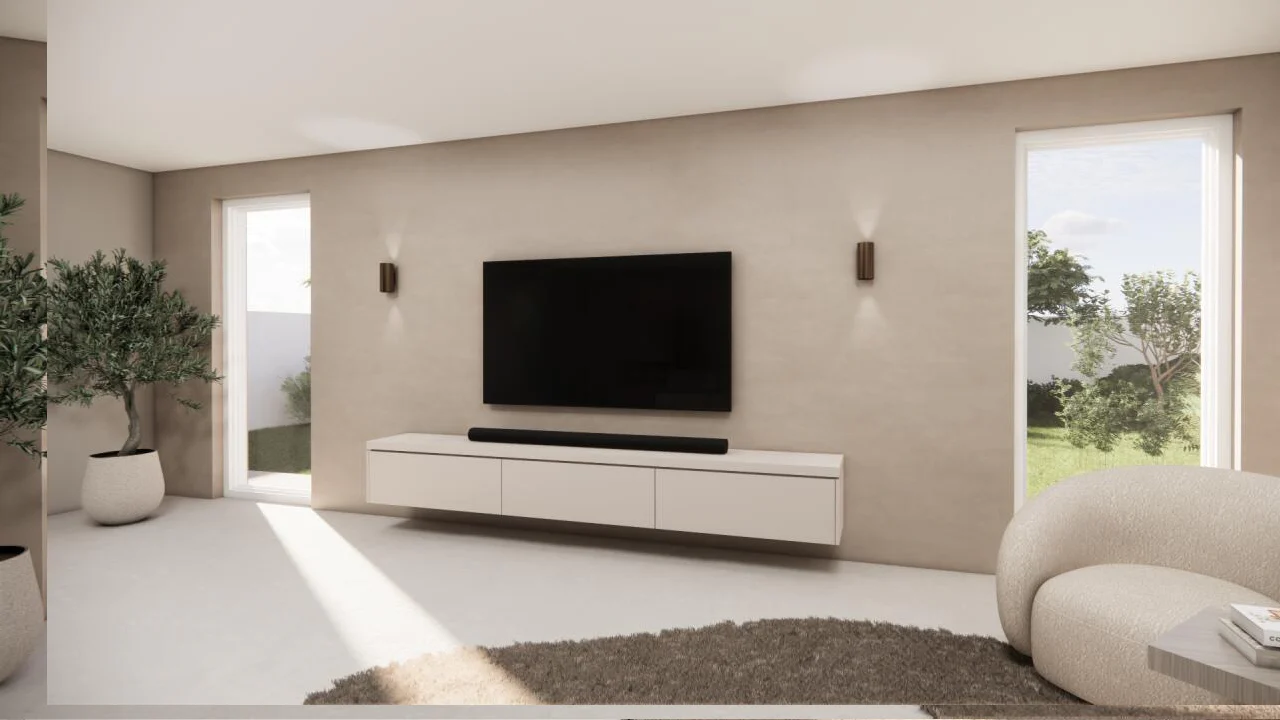 TV-meubel Rockefeller - Zwevend - MDF - 3 kleppen - Image 4