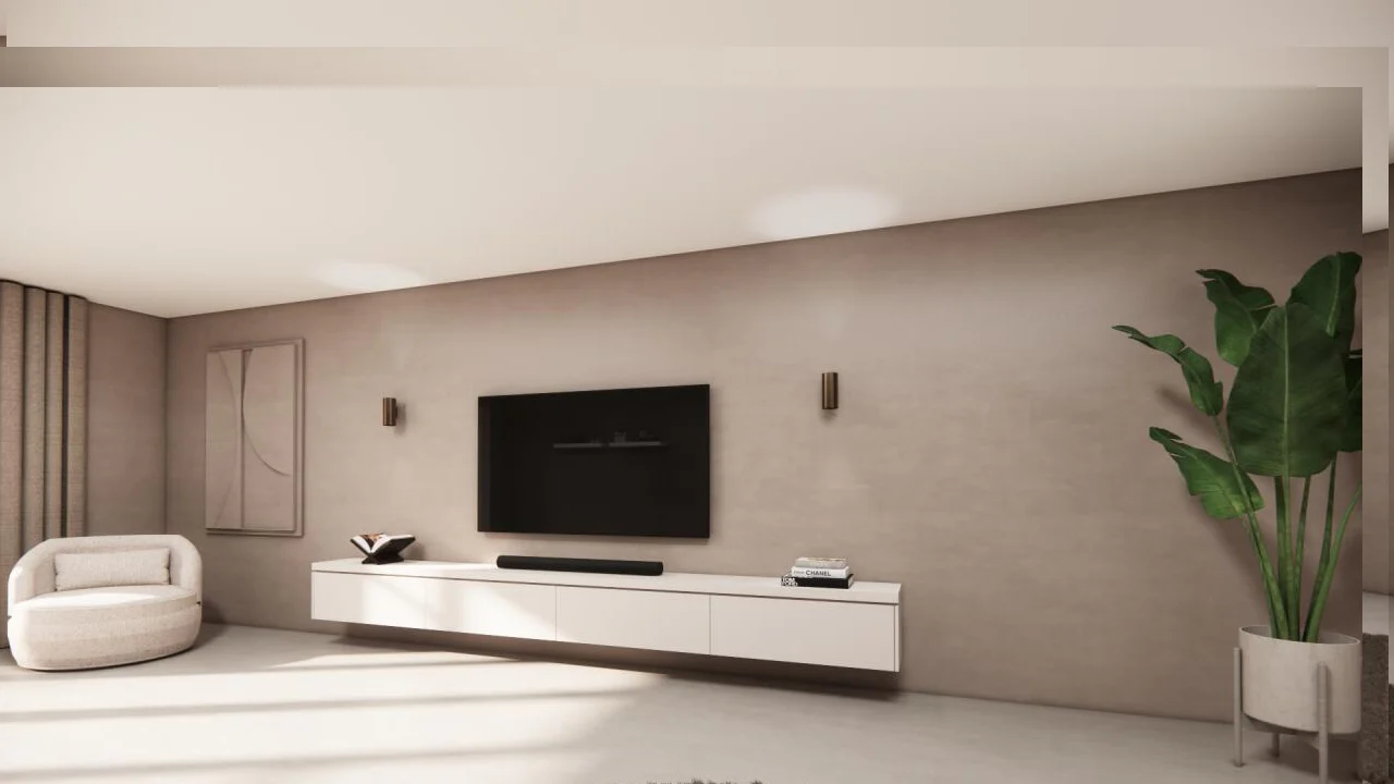 TV-meubel Rockefeller - Zwevend - MDF - 4 kleppen - Image 4