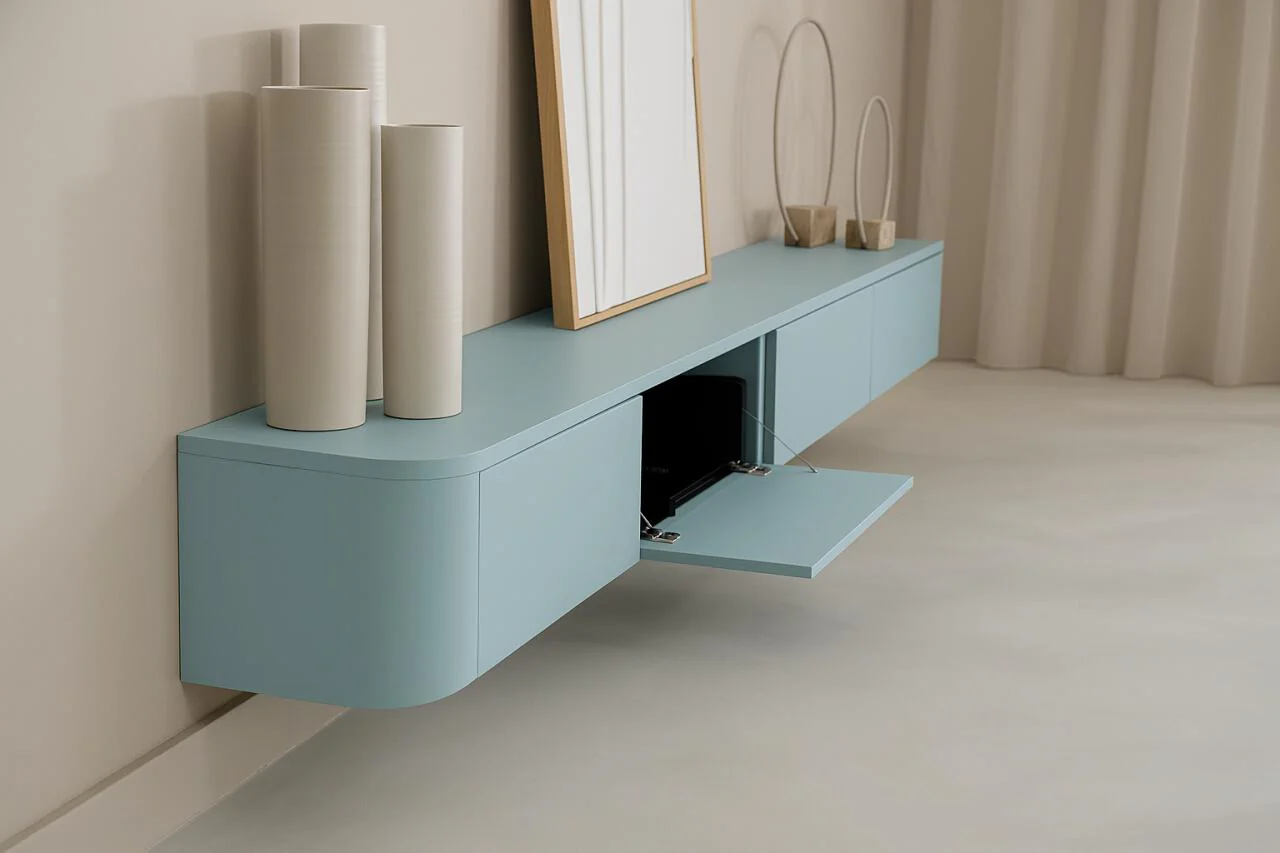 TV-meubel Runa - Zwevend - MDF - 4 kleppen - Image 6