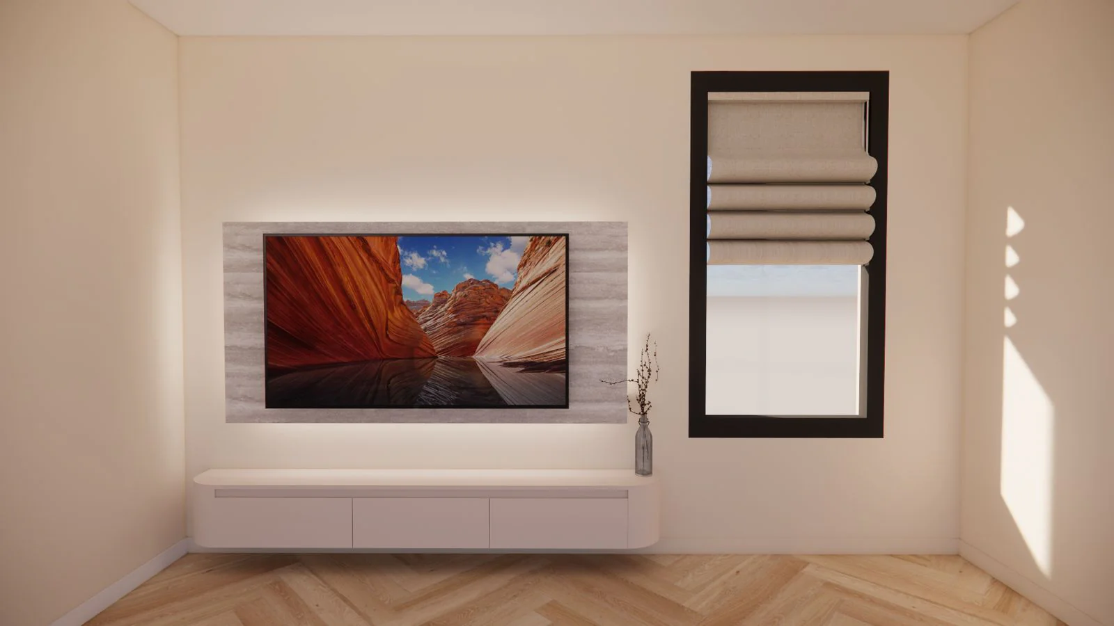 TV-meubel Runa - Zwevend - MDF - 3 kleppen - Image 3