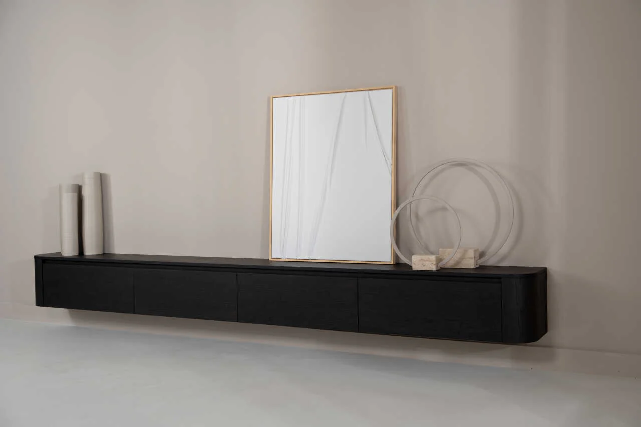 TV-meubel Runa - Zwevend - Eiken - 4 kleppen - Image 4