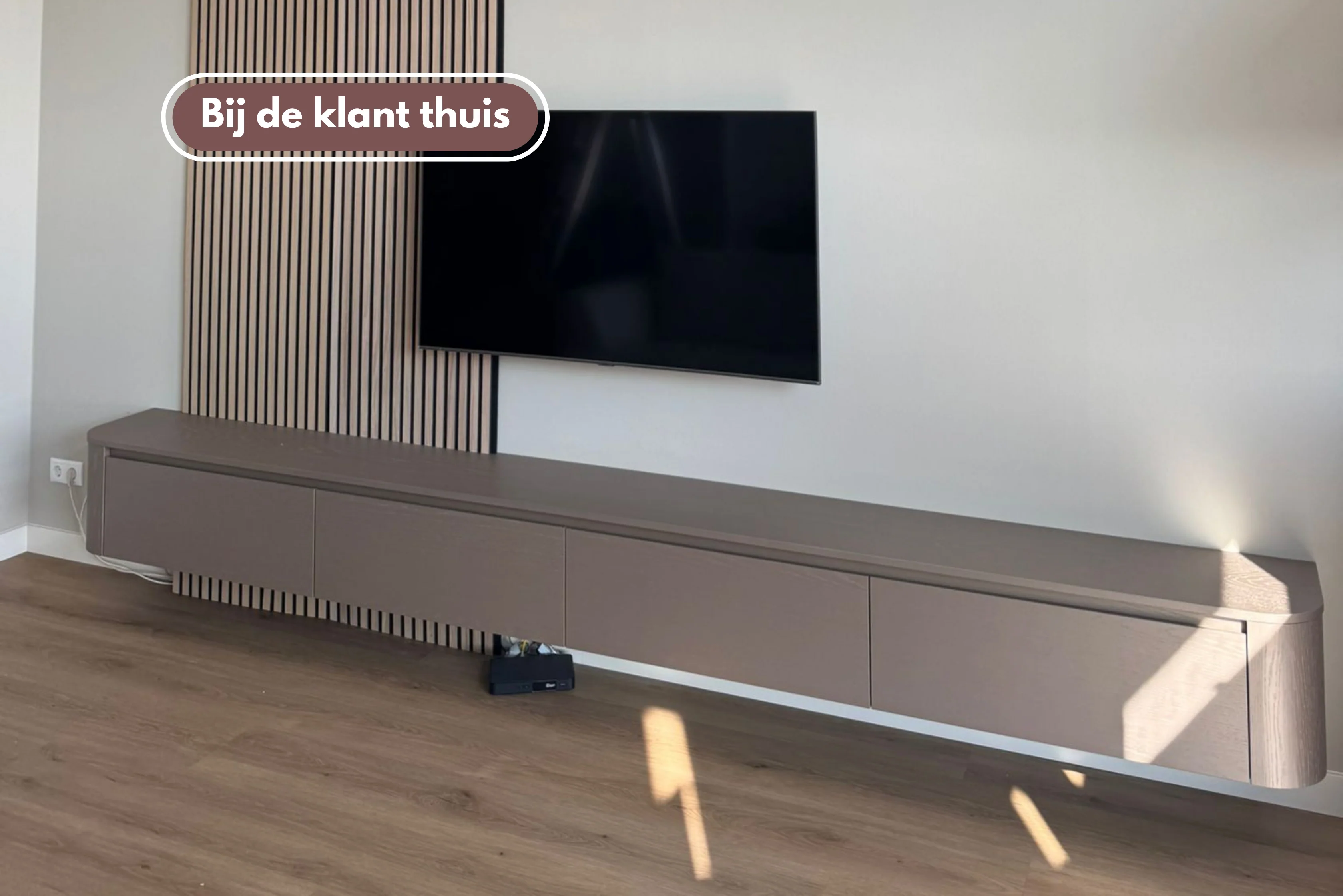 Tv-meubel set - Runa - Zwevend - Eiken - 4 Kleppen - Image 3