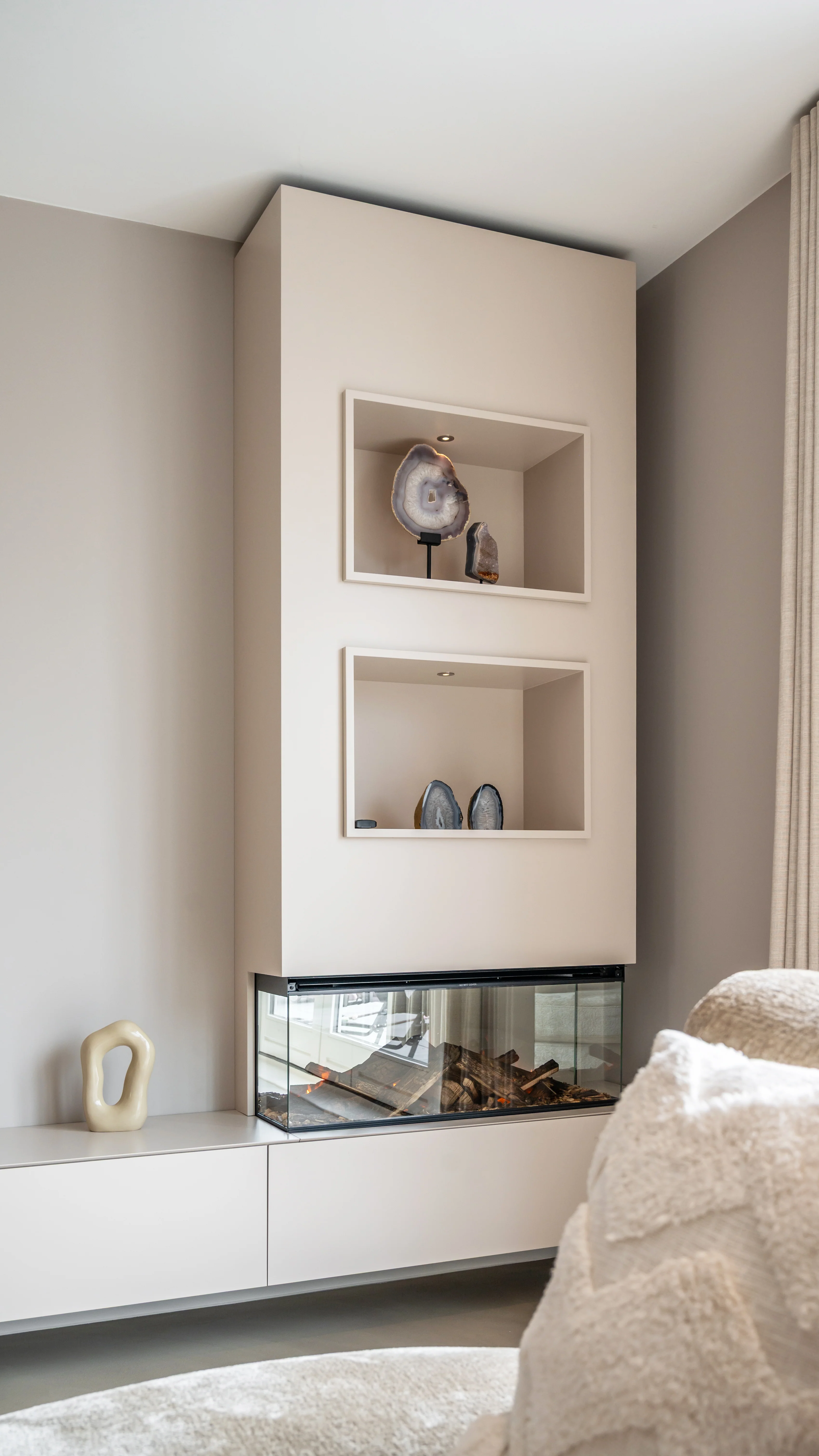 Tv-meubel Zyan - Mdf - Elektrische haard - Met koof - Image 2
