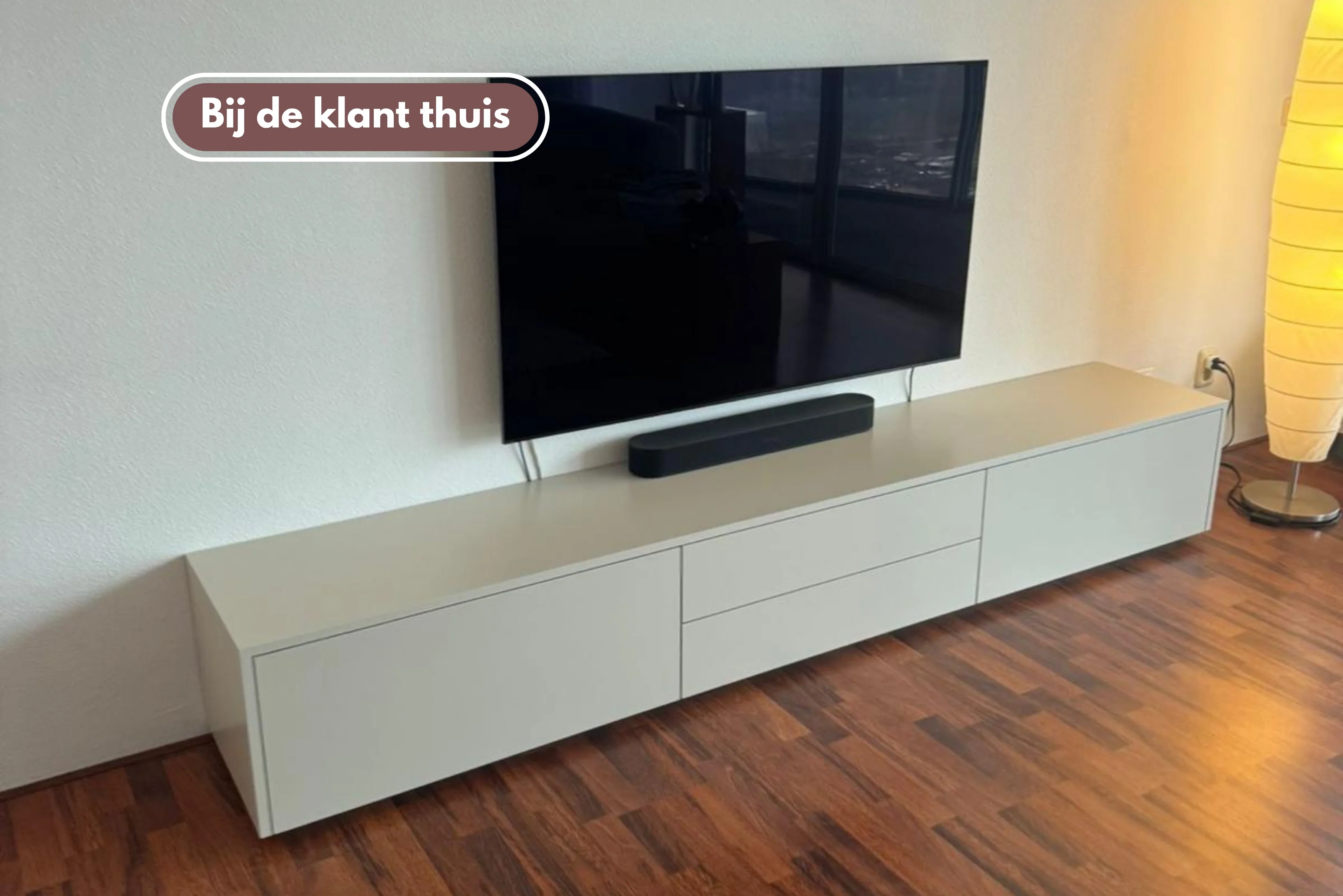 TV-meubel Zyan - Zwevend - MDF - 2 kleppen - 2 lades - Image 3