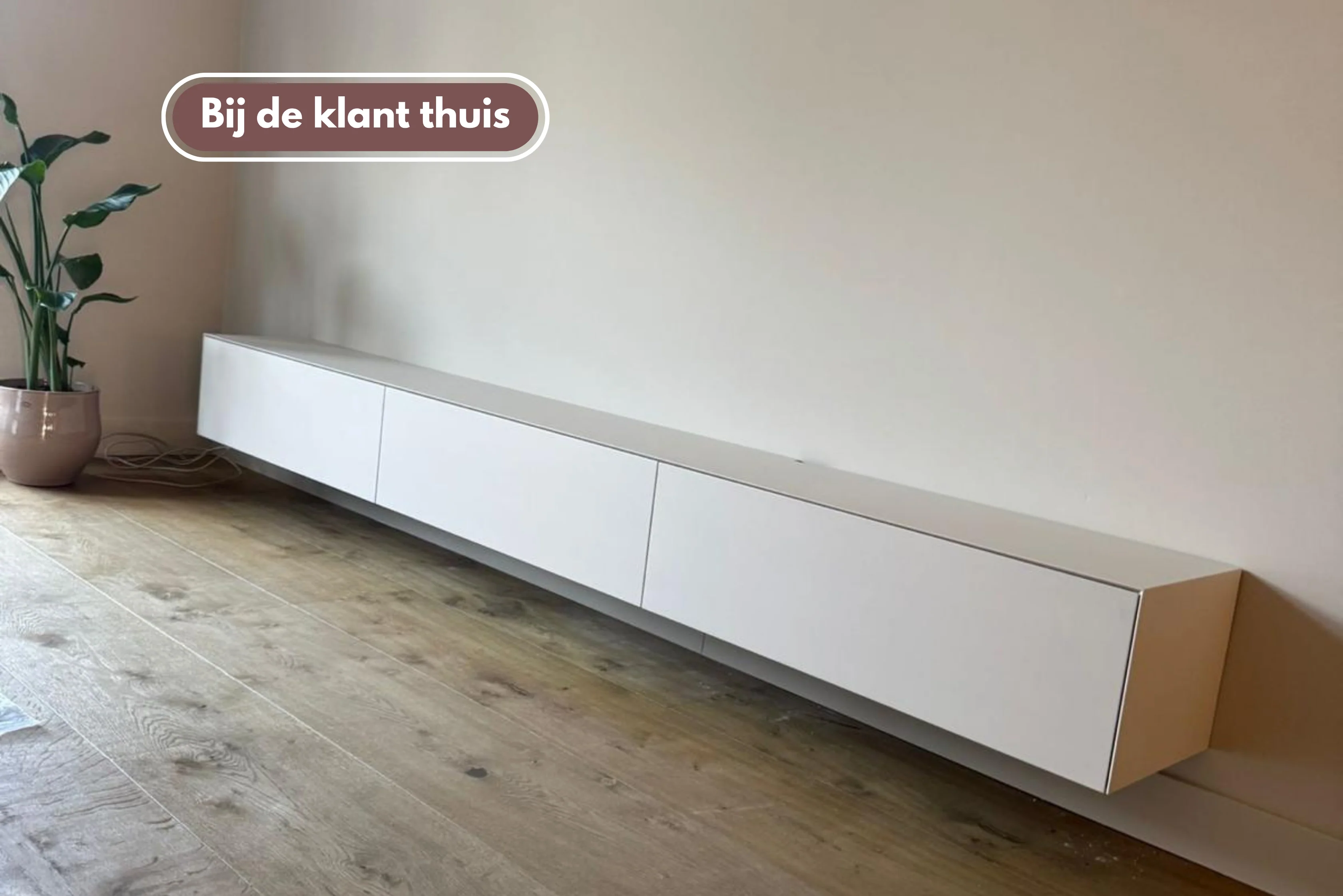 TV-meubel Zyan - Zwevend -  MDF -  3 kleppen - Image 3