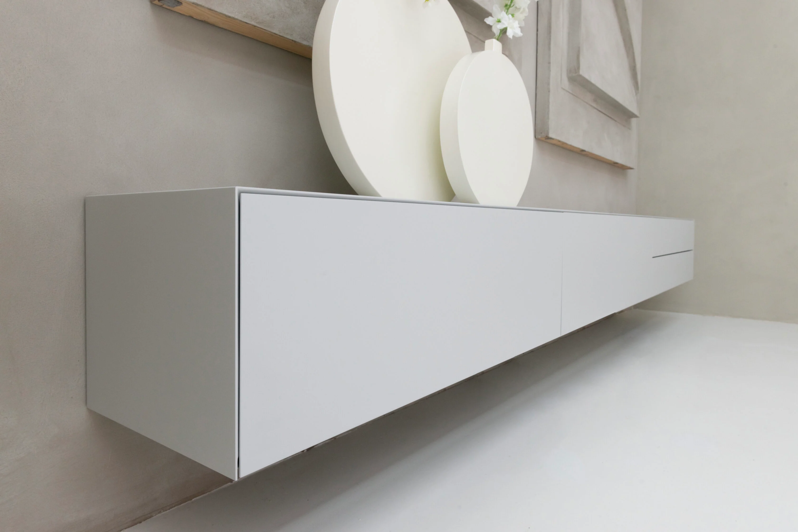 TV-meubel Zyan - Zwevend - MDF - 2 kleppen - 2 lades - Image 3