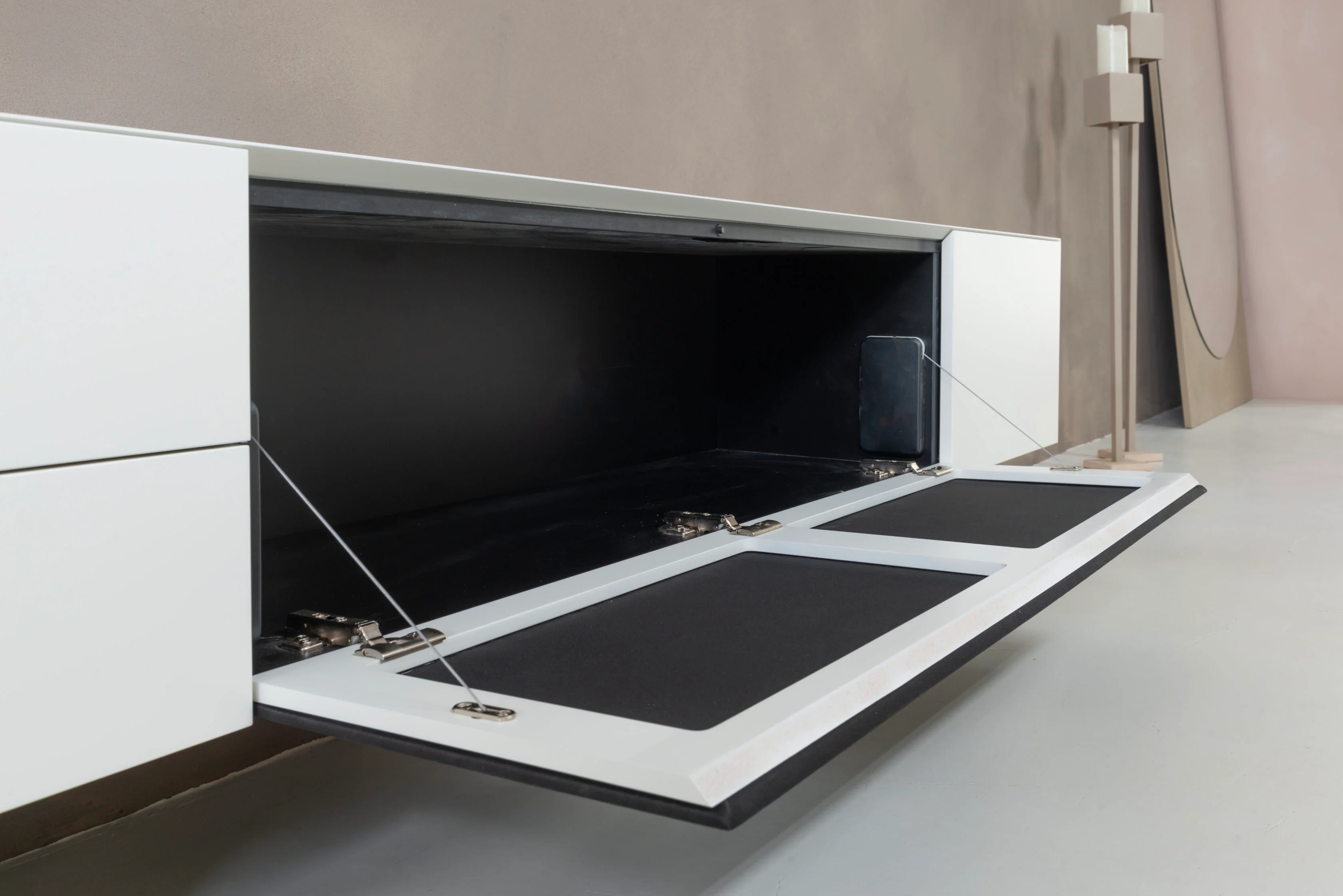 TV-meubel Zyan - Zwevend - MDF - 3 kleppen - 2 lades - Image 6
