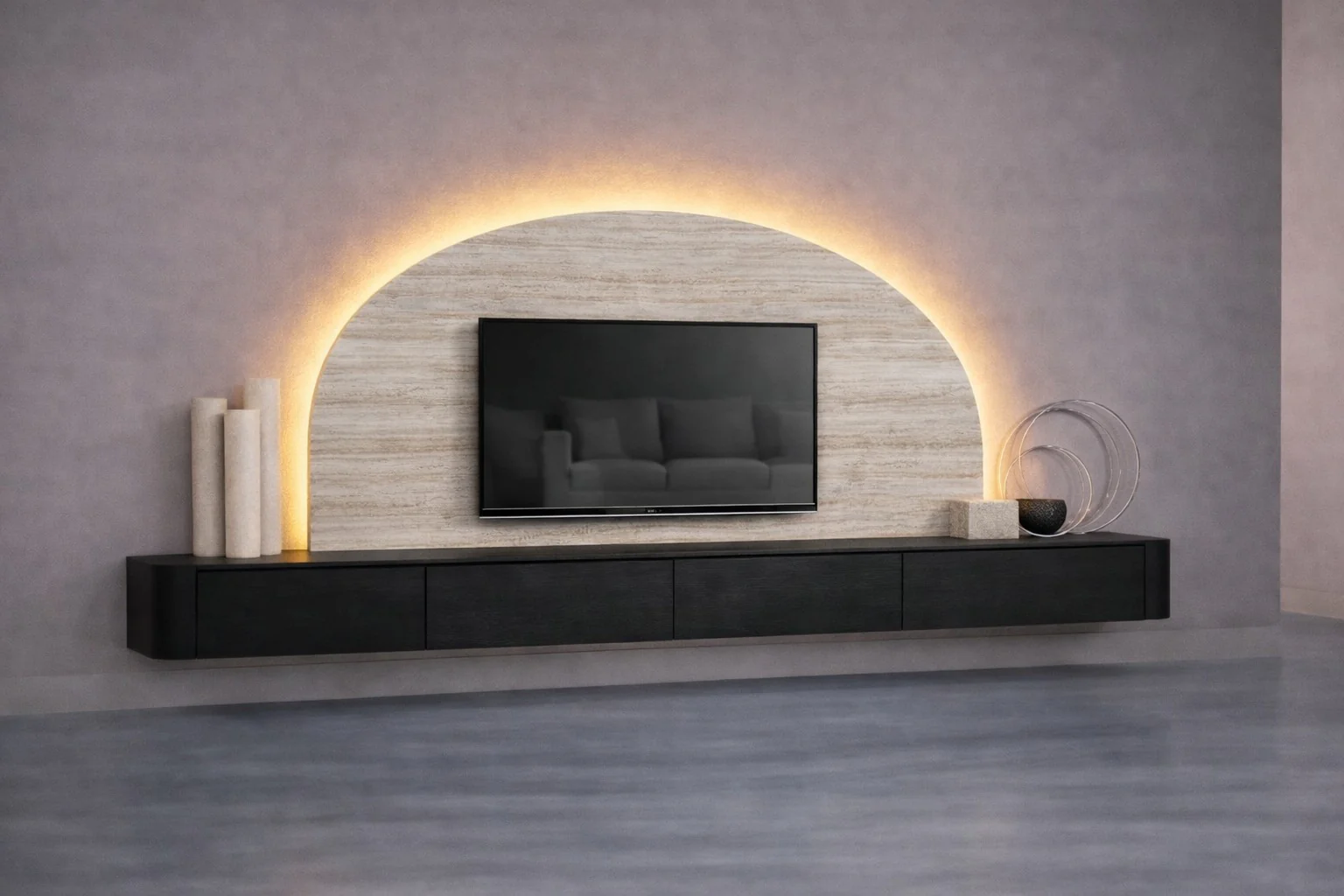 WANDPANEEL - MELAMINE - ROND - TV PANEEL - Image 3