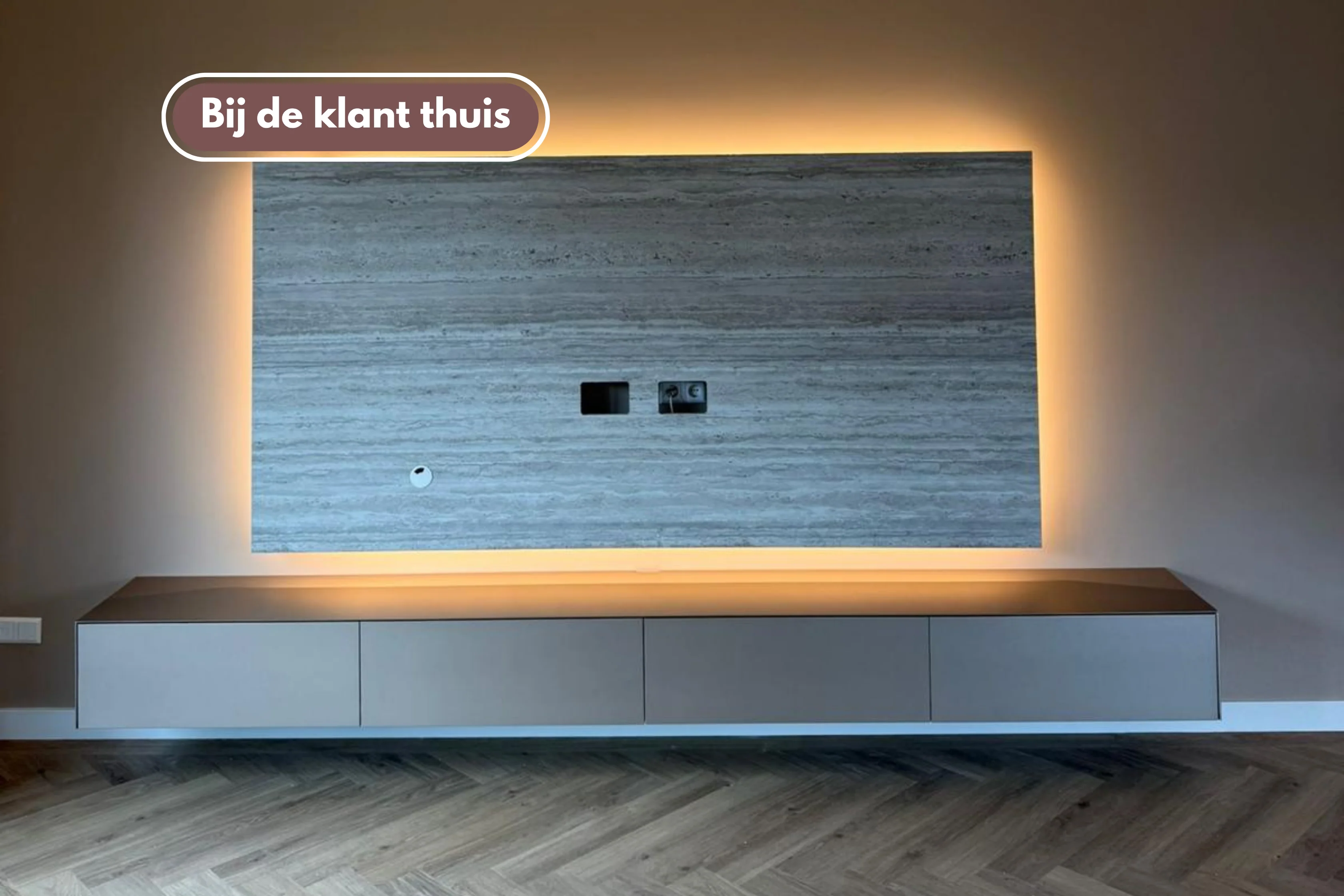 TV-meubel Zyan - Zwevend -  MDF - 4 kleppen - Image 3