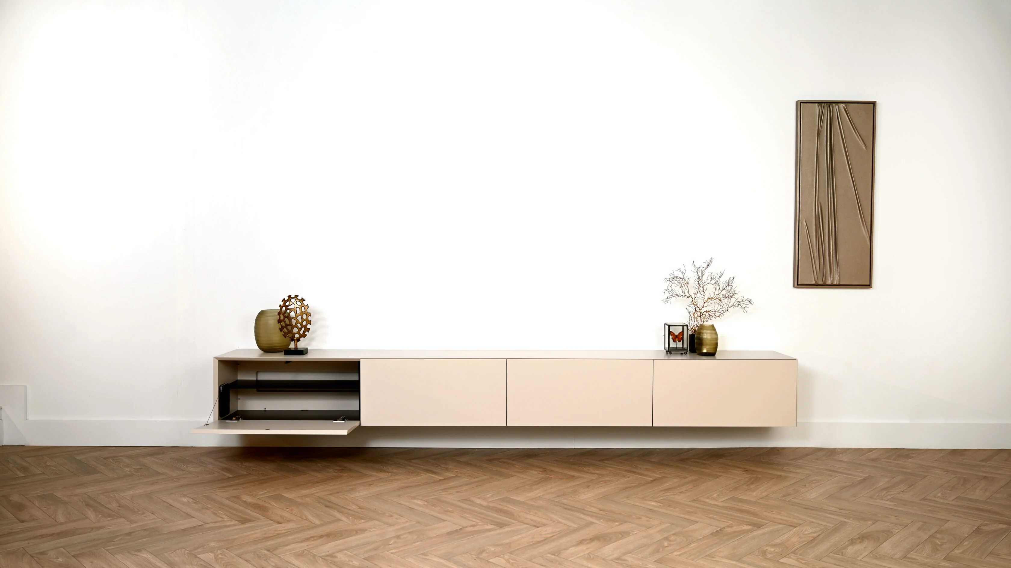 TV-meubel Zyan - Zwevend -  MDF - 4 kleppen - Image 4