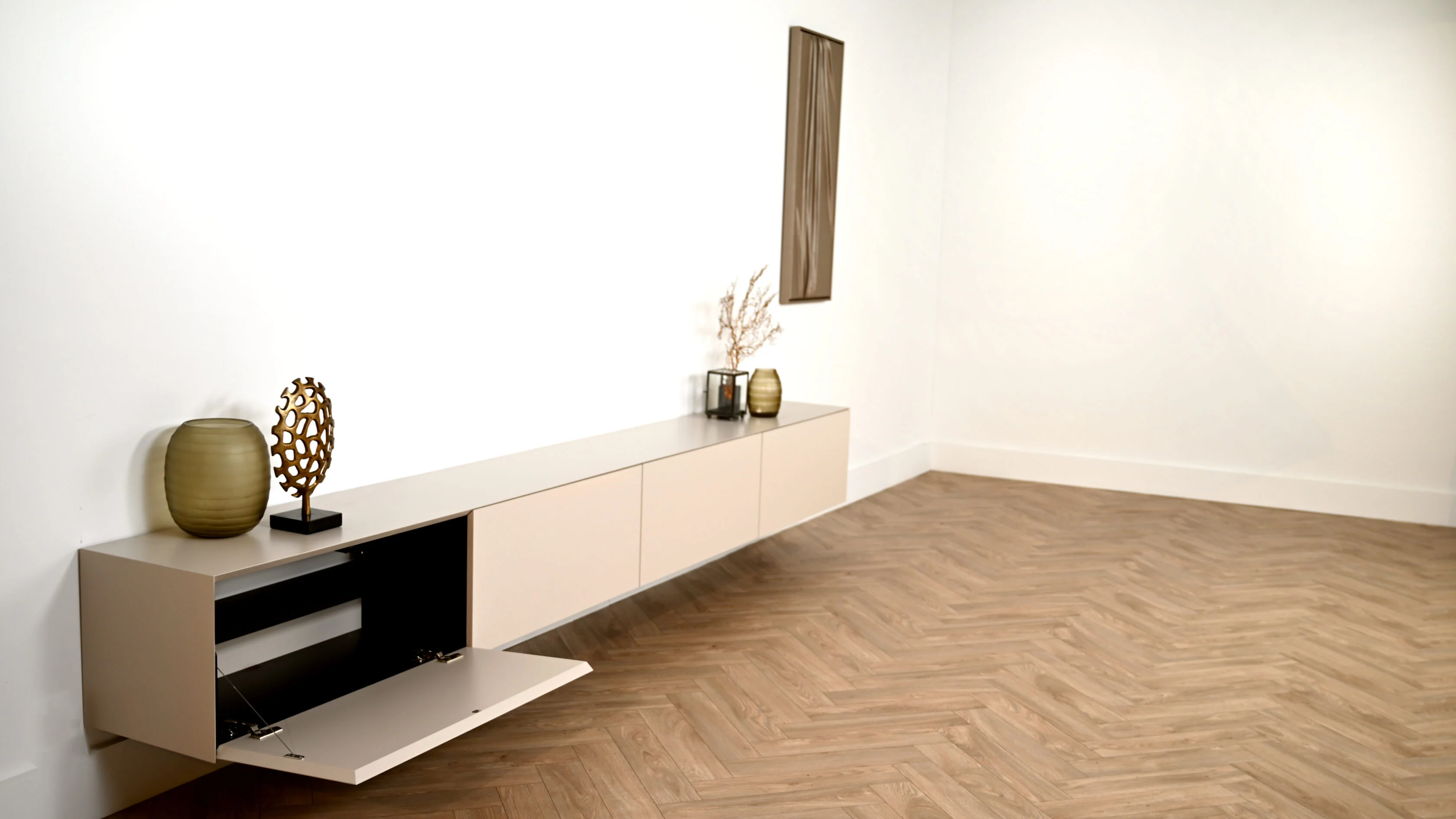 TV-meubel Zyan - Zwevend -  MDF - 4 kleppen - Image 6