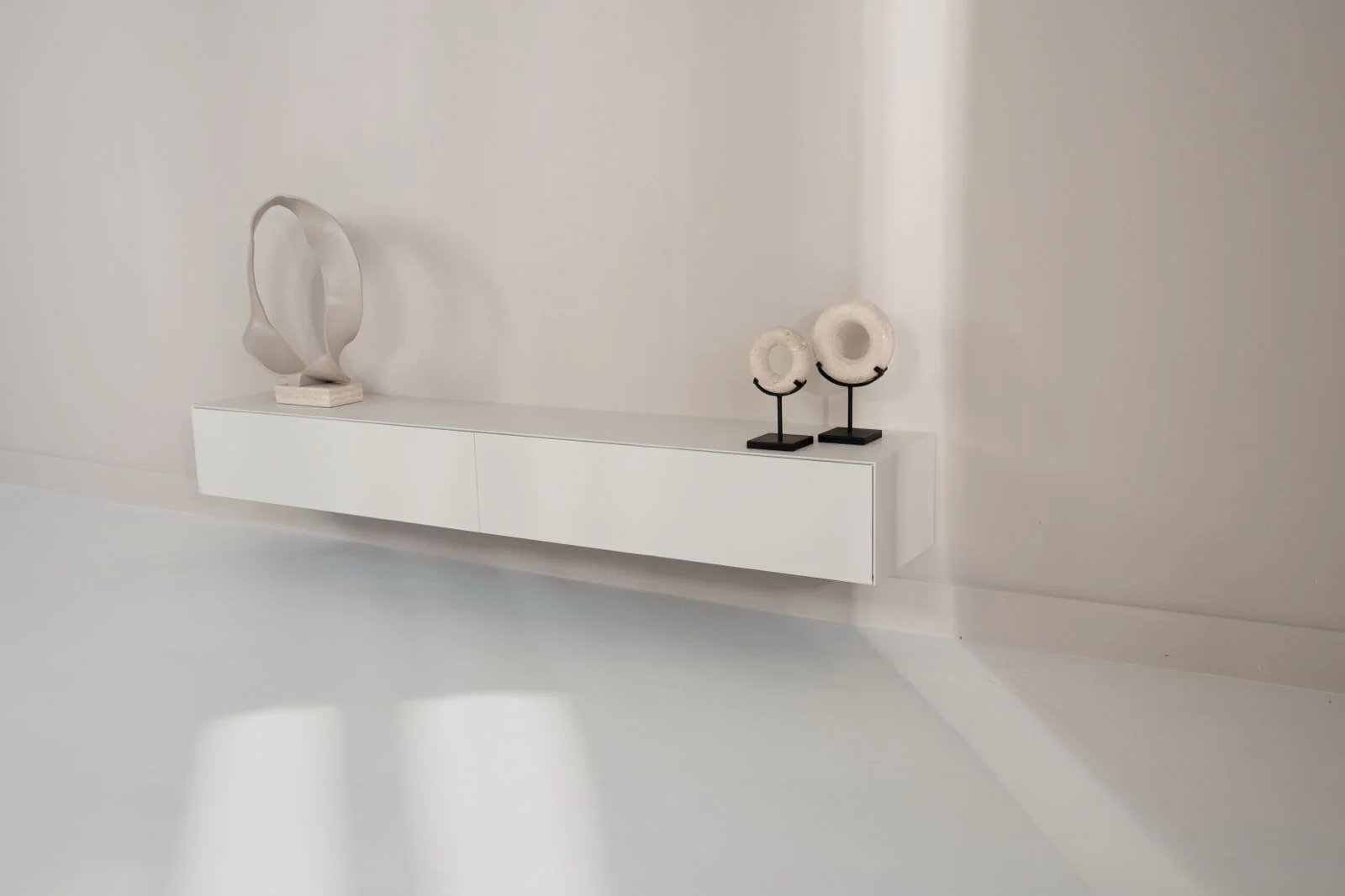 TV-meubel Zyan - Zwevend - MDF - 2 kleppen - Image 3